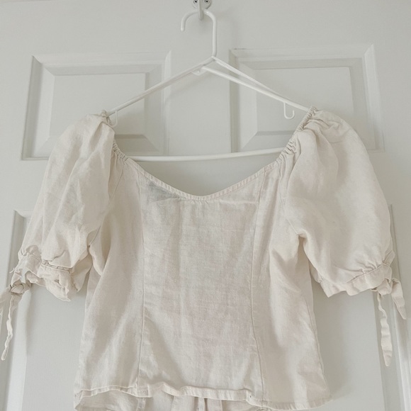 EXPRESS linen blend button top- XS - Picture 2 of 2